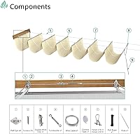 Vista 4 de SunnyRoyal Toldo retráctil de 3 x 16 pies para pérgola, toldo de repuesto con herrajes para patio, porche, jardín, al aire libre