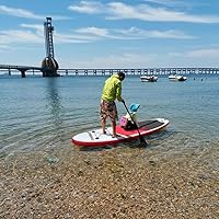 Vista 6 de Tabla de remo inflable (6 pulgadas de grosor) con accesorios y bolsa de SUP de primera calidad, aleta inferior para remo, control de surf, cubierta