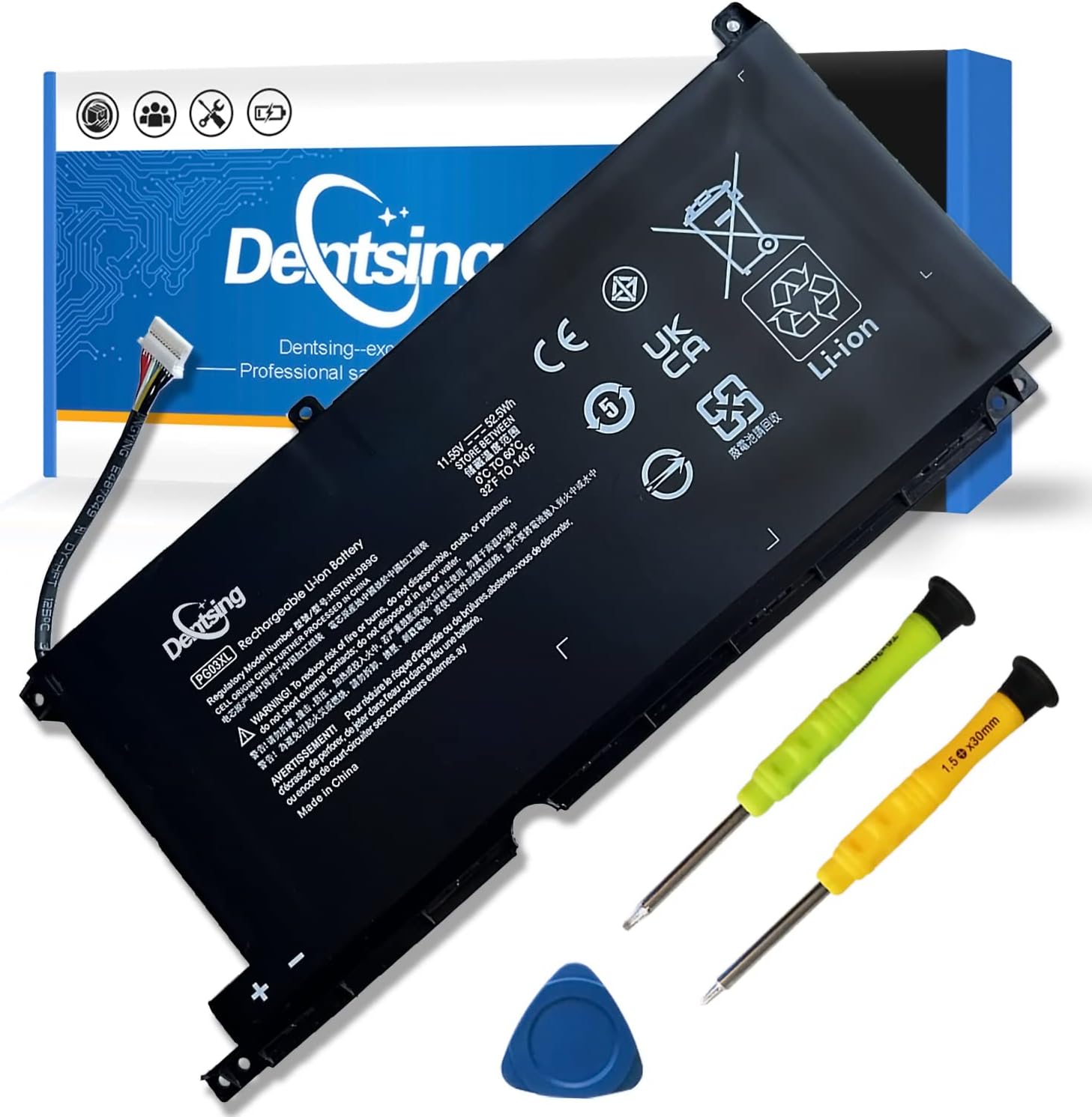 Dentsing PG03XL 11.55V 52.5Wh/4323mAh HSTNN-DB9G Laptop Battery Compatible with HP Pavilion Gaming 15-DK 15-DK0010NS 15-DK0125TX FPC52 15-EC0000 16-A0000 2019 Series Notebook HSTNN-OB1I L48495-005