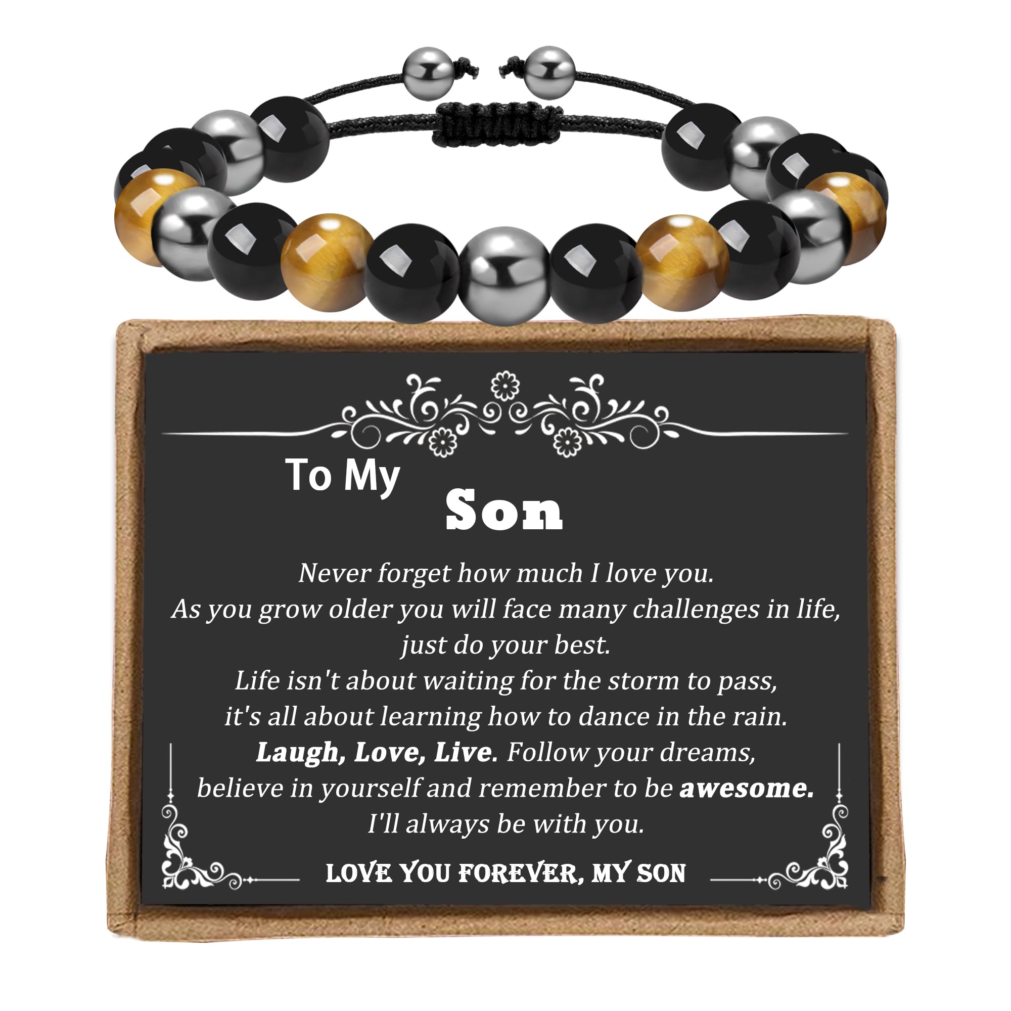 sereney triple protection birthday bracelet for men handmade 9 10 11 12 13 15 16 18 21 30 40 50 60 year old birthday gift for him as happy birthday id bracelets for boys son grandson dad man