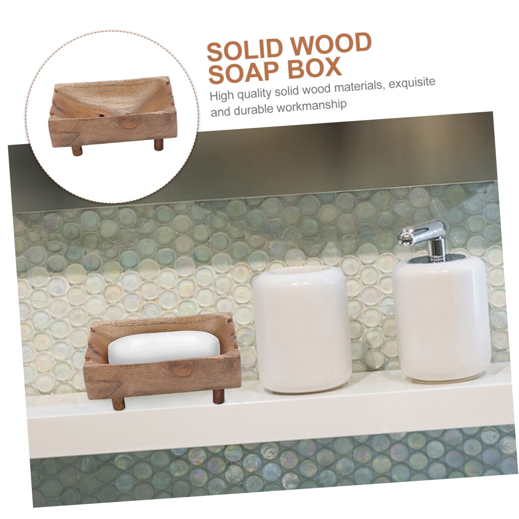 Happyyami Jabonera de Madera Pequeña Diseño Natural Mantiene el Jabón Limpio y Previene la Proliferación de Sustancias Dañinas para Baño