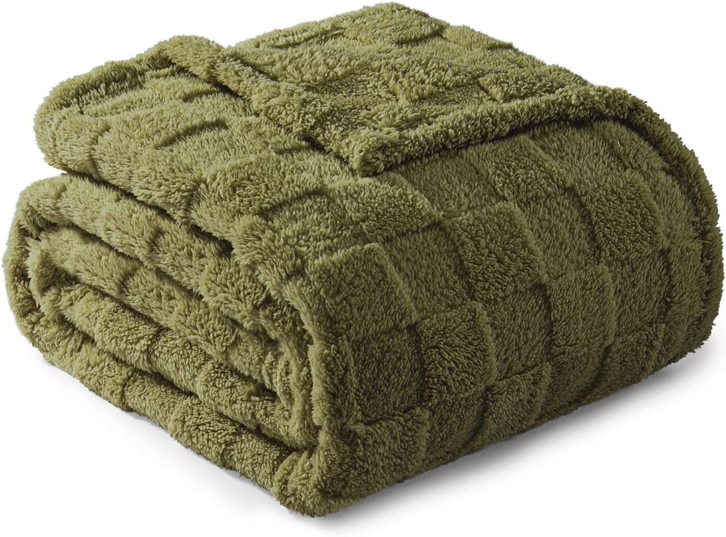 Olive Flannel Fleece Throw