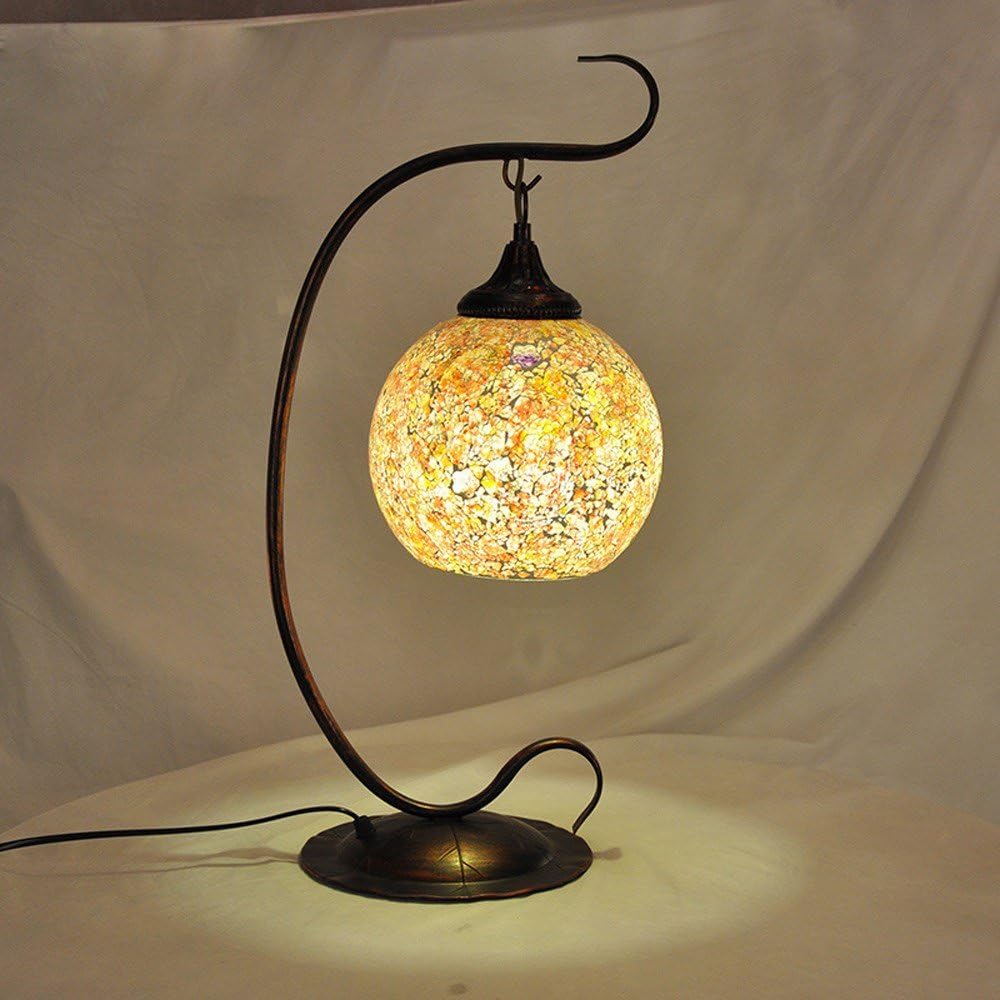 UUJIVintage stained glass art chandelier bar the bar table lamp