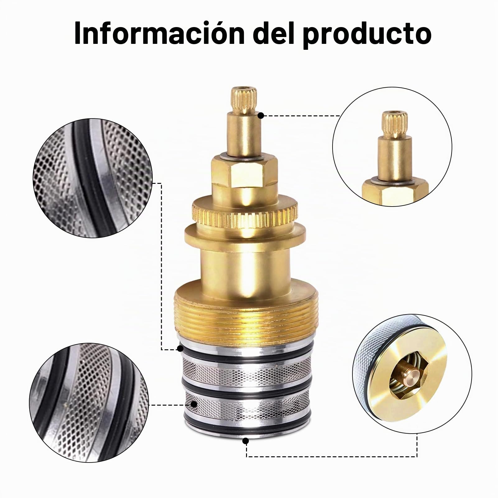 78913 Cartucho termostático de control de agua, reemplazo de carrete de grifo de latón, kit de reparación de control de temperatura de barra de válvula mezcladora