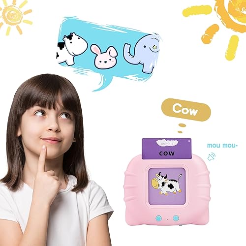 Miniatura 2 de Tarjetas didácticas parlantes para niños pequeños de 3 a 6 años, juguetes con 224 palabras visuales, juguetes sensoriales Montessori, juguetes de