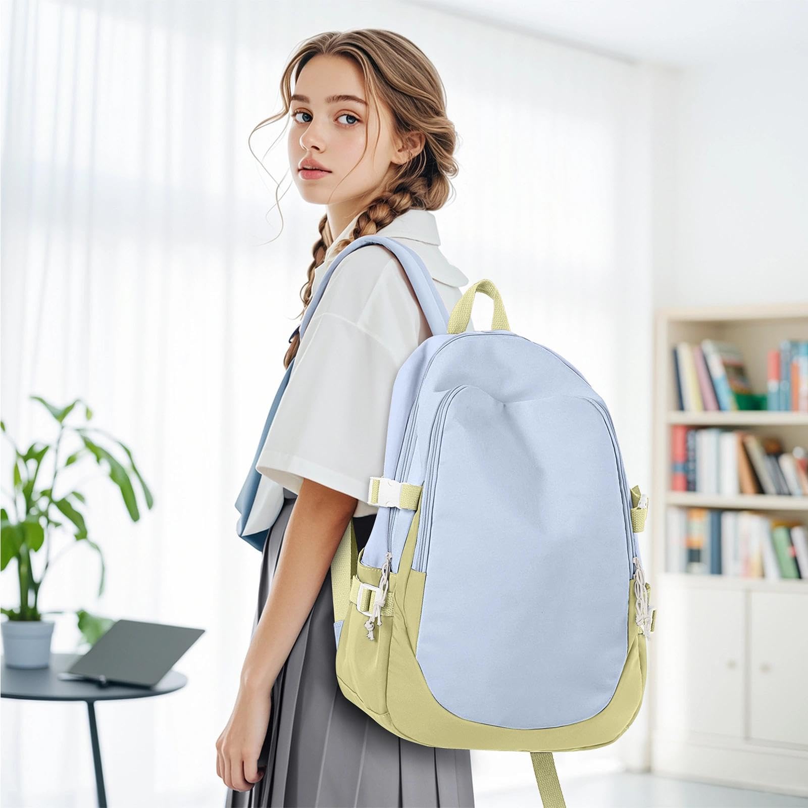 HYC00 Zaino Scuola Superiore Ragazza,Zaino da Scuola Media Ragazzo Zaino Università Leggero Resistente all'acqua College Casual Daypacks, Zaino PC 14 Pollici Zaini Scuola Cartella Adolescente
