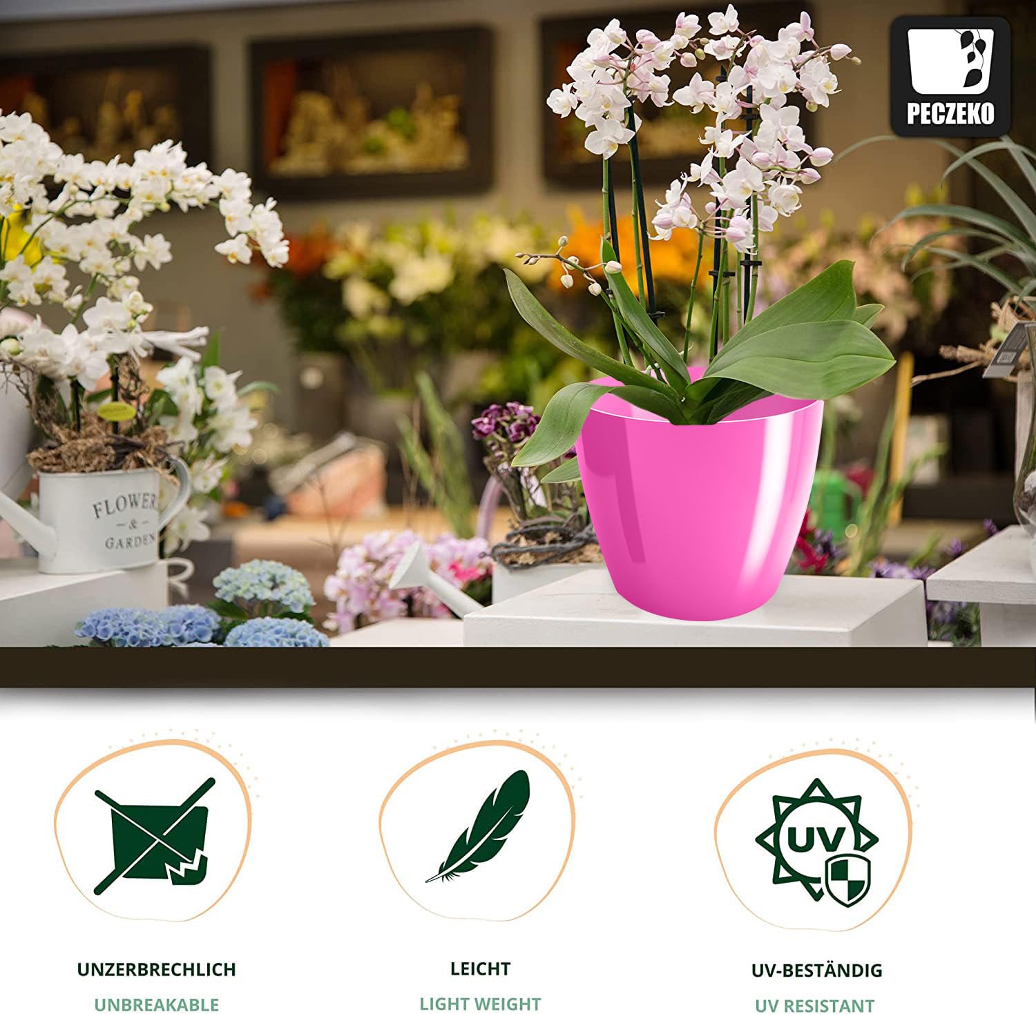 Macetas Brillantes Macetas Decorativas Hierbas Macetas Redondas de plástico duraderas y Ligeras para salón, Comedor, Cocina, terraza, balcón Juego de 2 Piezas (Antracita, diámetro 16 cm) — view 67