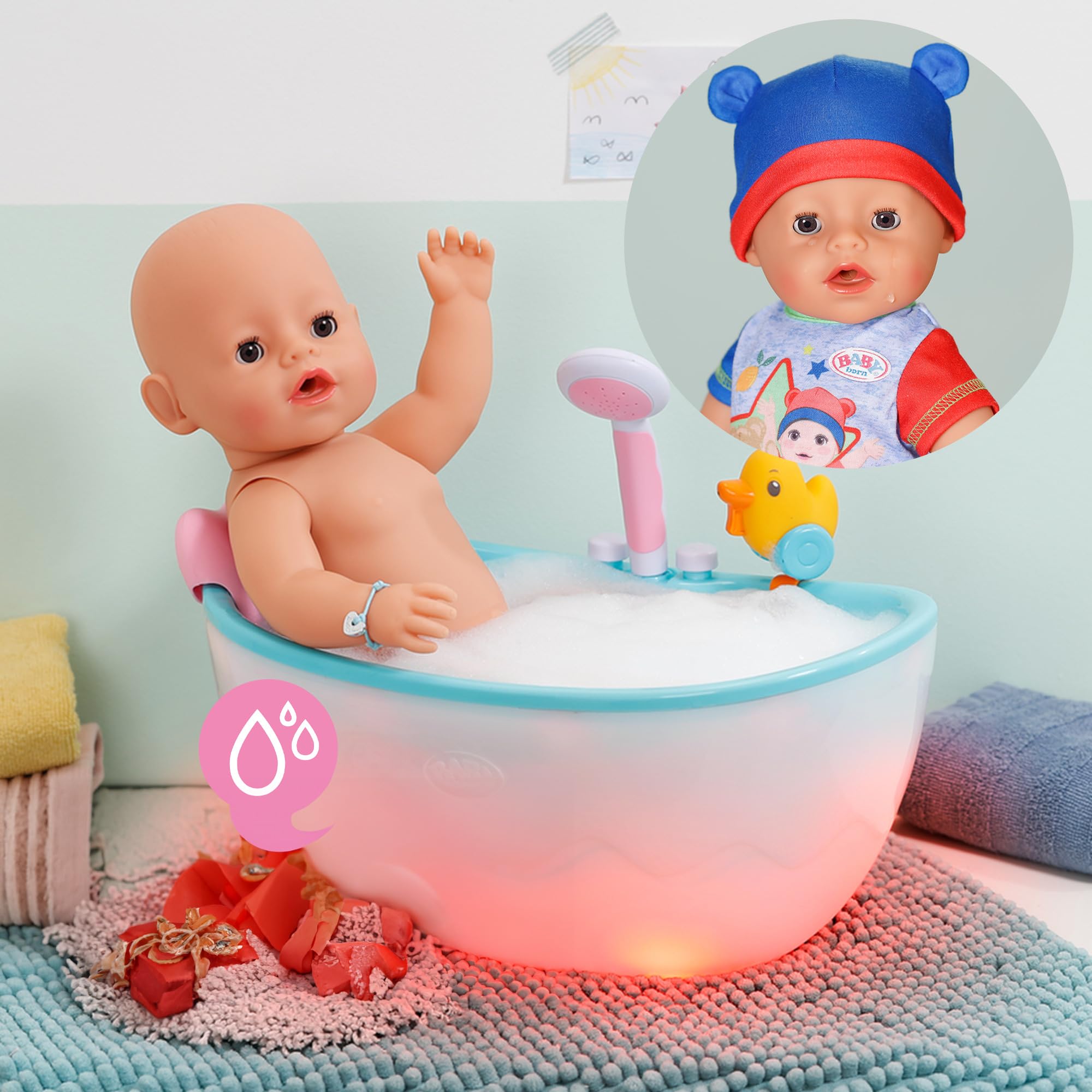 BABY born Jonas – 43 cm duża lalka niemowlęca – 10 funkcji w zestawie akcesoria i śpioszki – działa całkowicie bez baterii – nadaje się dla dzieci od 3 lat | Akcesoria w zestawie, śpioszki, działa bez baterii, od 3 lat