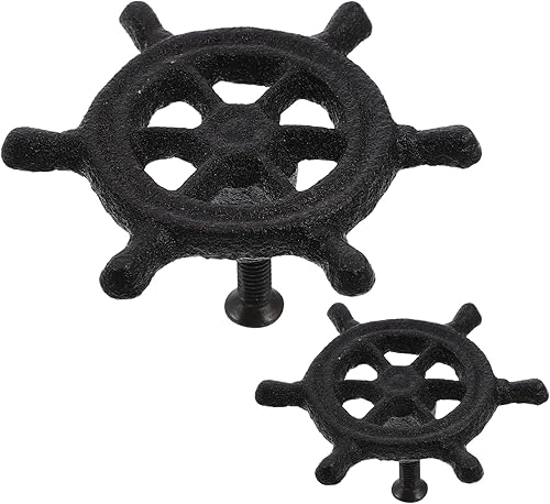 ERINGOGO 2 tiradores náuticos de hierro fundido para cajones, tiradores de gabinete de playa para armario, armario, armario, 2 unidades