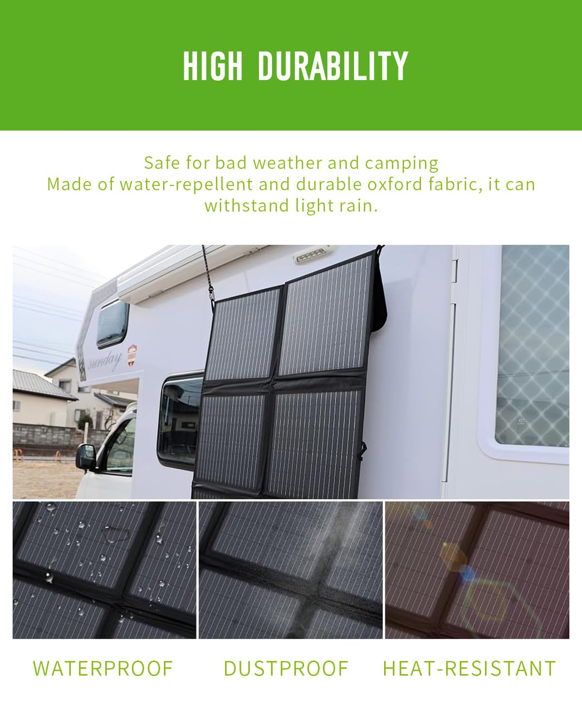 Pannello Solare Pieghevole da 120 W, Caricatore IP67 Impermeabile e Antipolvere, Alta Efficienza di Conversione 22%, Portatile per Campeggio