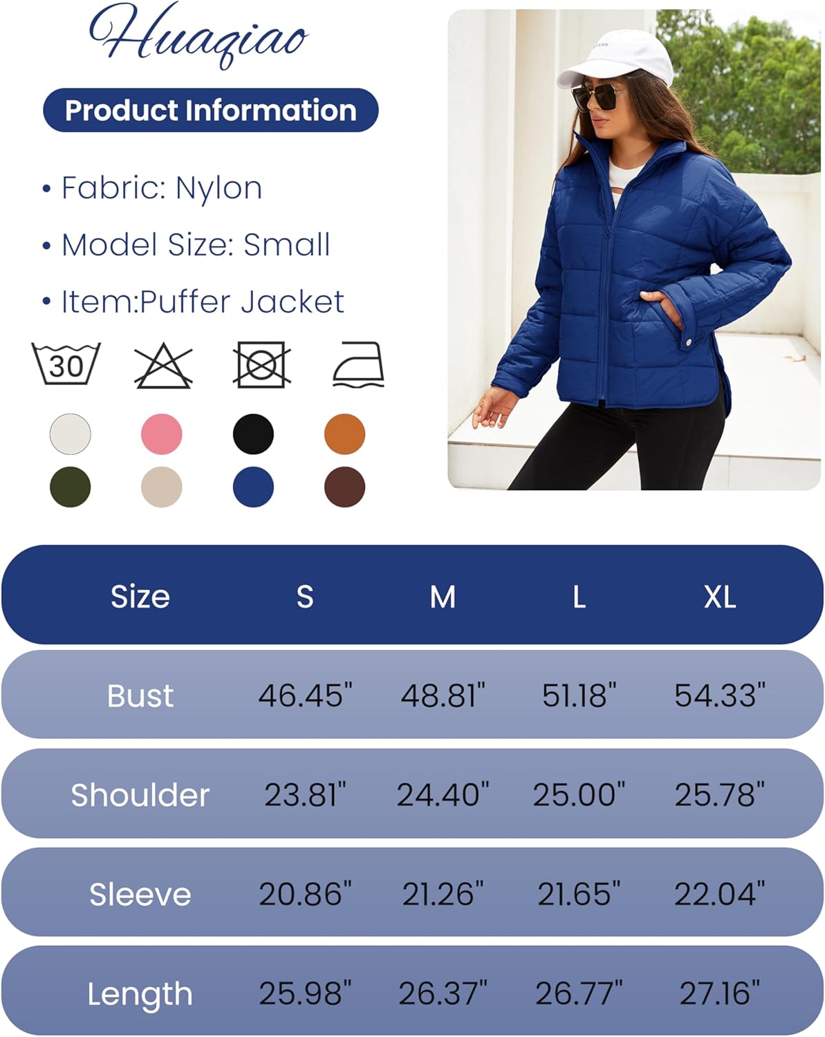 Huaqiao Womens Quilted Puffer Jackets Lightweight Zip up Short Winter Coat with Pockets - Image 7