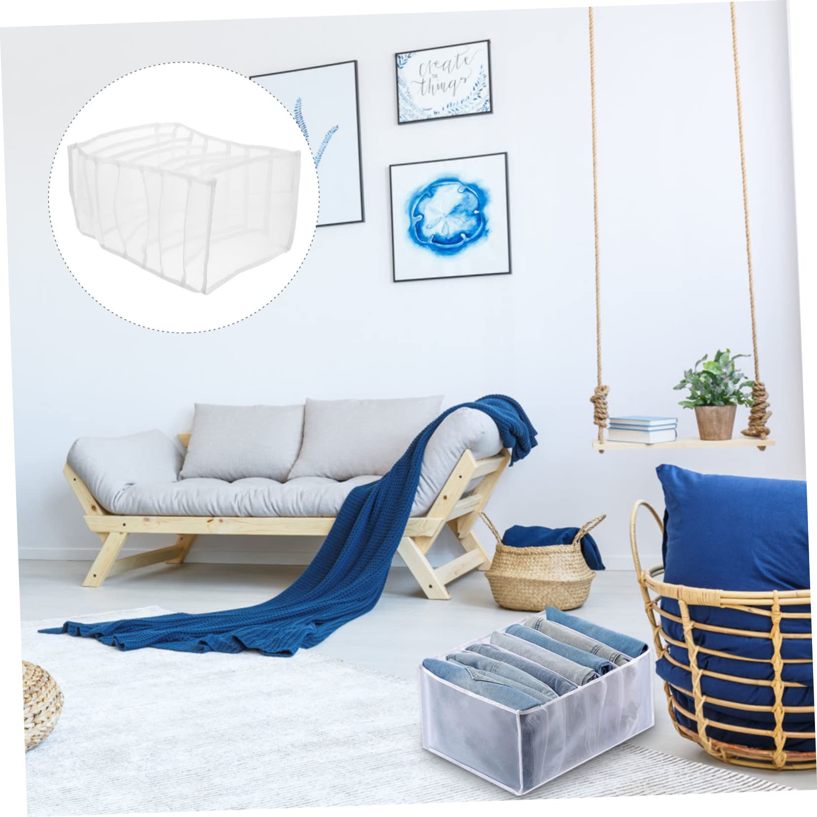 Cabilock 6piezas Organizador De Ropa Plegable Compartimentos Para Jeans y Ropa Interior Para Armarios Mantiene El El