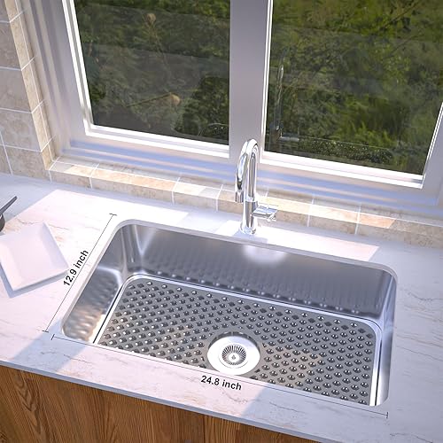 Miniatura 9 de TOOVEM - Tapetes de silicona para fregadero de cocina, antideslizante, estable, protector de fregadero de cocina de acero inoxidable para fregadero