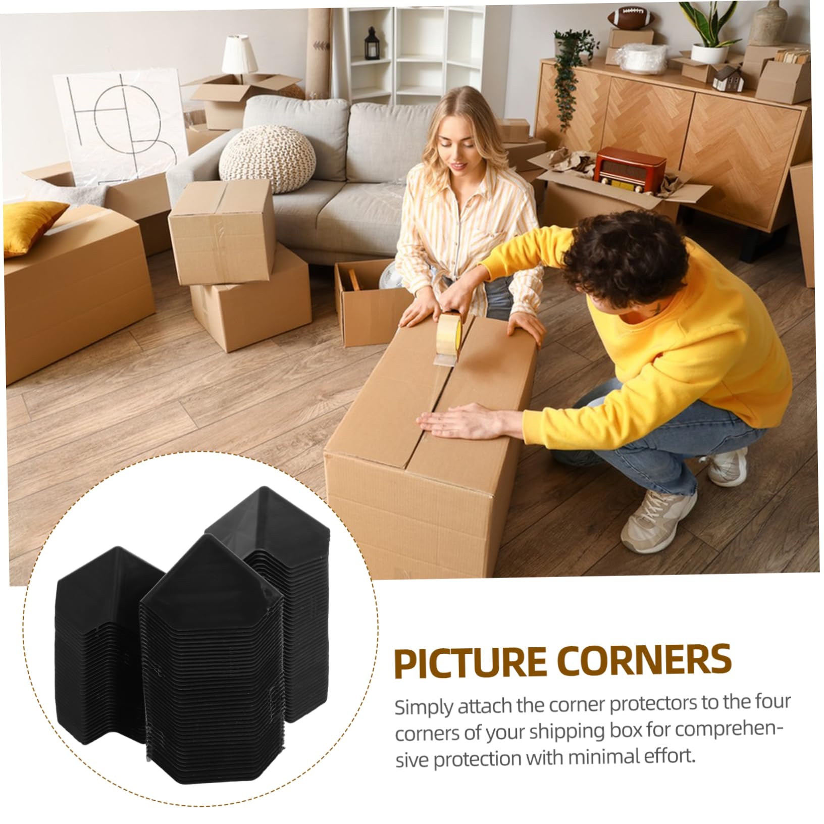Alipis 100 Protections D'angle en Plastique 100 Pièces pour Emballage Protection de Bord Robuste lors du Déménagement pour Cartons et Meubles