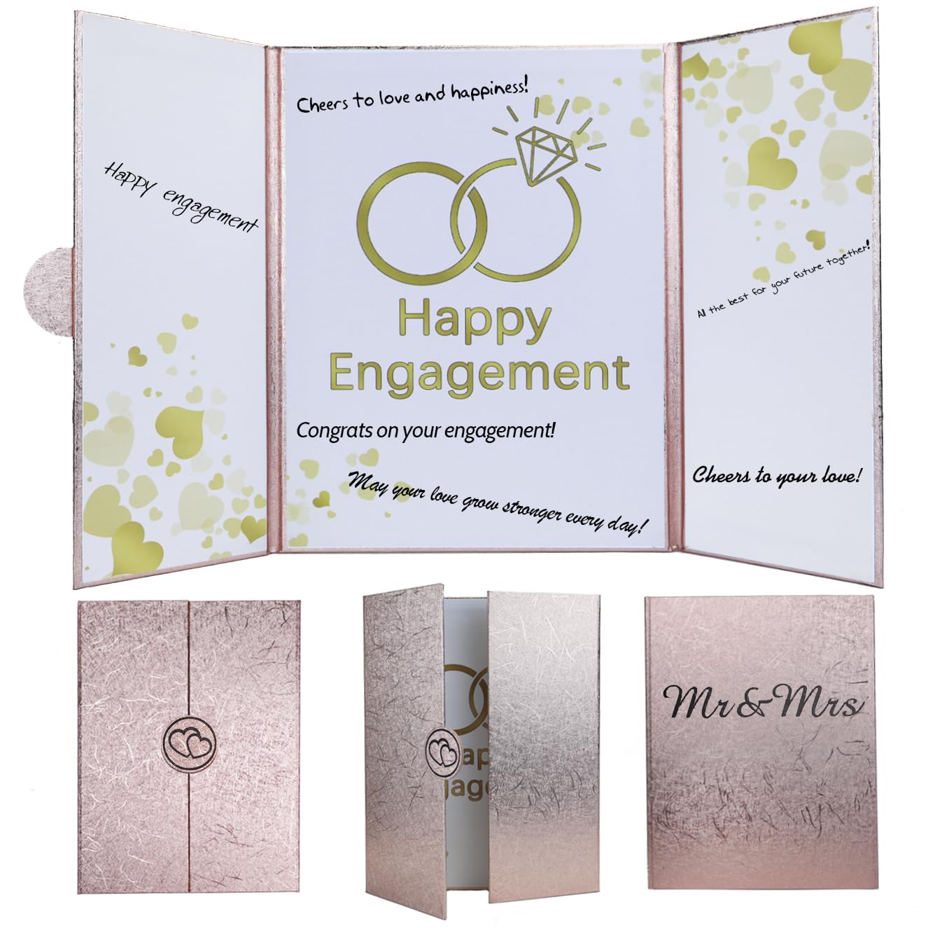 Engagement Party Decorations, Happy Engagement Guest Book Alternative, Large Engagement Card Engagement Gifts for Couple, Engagement Signature Book