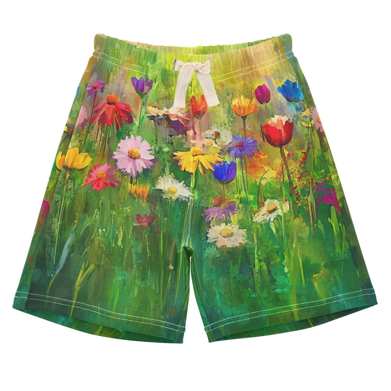 UMIRIKO Unisex Baby Shorts Colorful Flowers Field Cotton Shorts for Toddlers 3T 202c0879