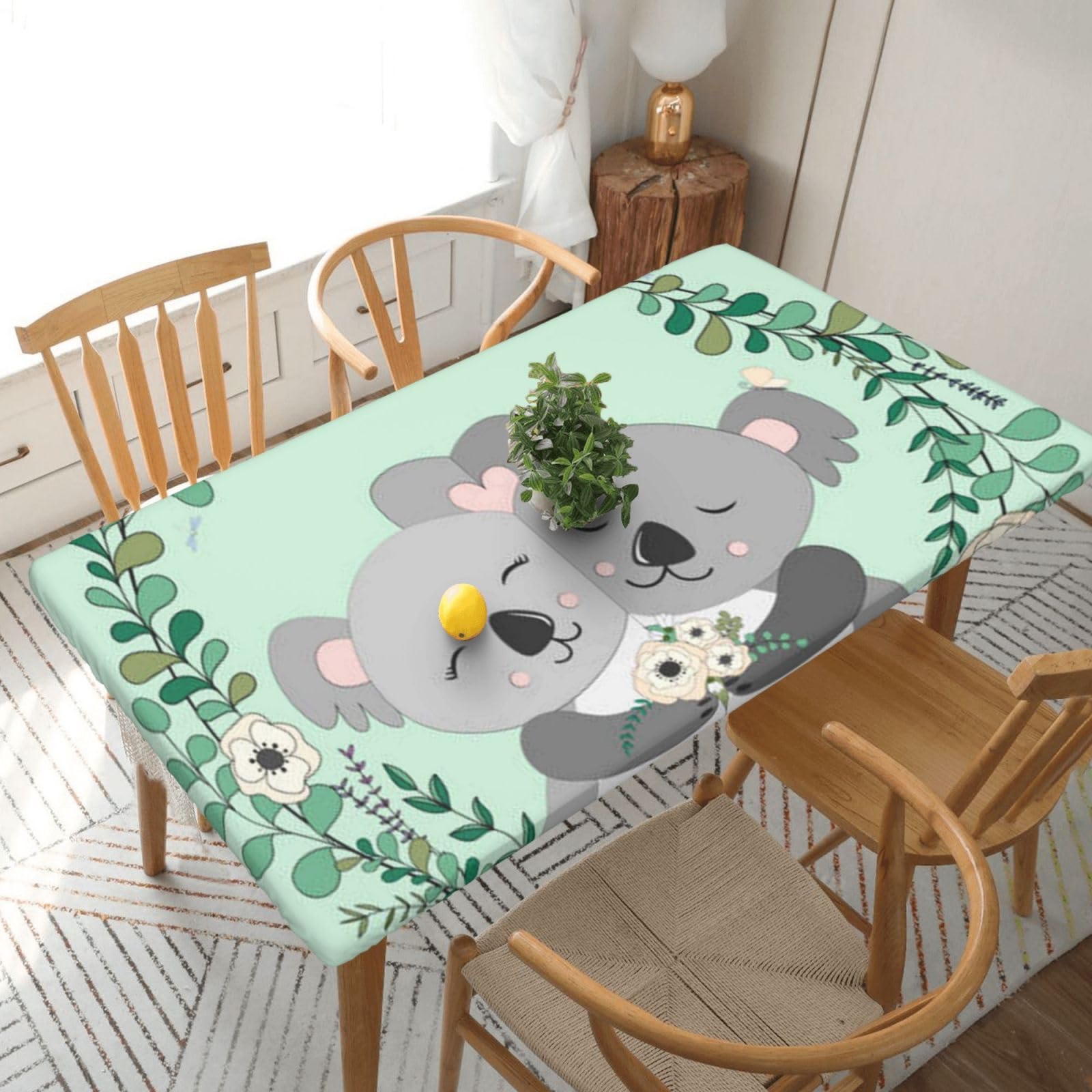 BNVSADC Koala Printed 5FT Tablecloth Polyester Kitchen Water Resistant Table Cloth Dining Table Decoration Table Covers, 152x76 CM