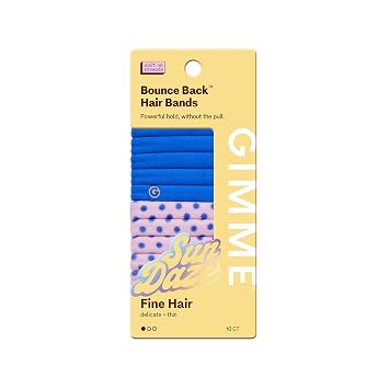 Gimme Beauty Fine Hair Bands Seamless Nylon - 10 Pack, Cobalt/Purple Starburst