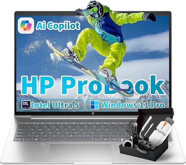 HP ProBook 460 G11 Business Laptop, 16" FHD Display, Intel Core Ultra 5 125U (Beats i7-1355U), 32GB DDR5 RAM, 1TB SSD, Win 11 Pro with Al Copilot, Wi-Fi 6E, BT, RJ-45, Wolf Security, G255 Pro Kit