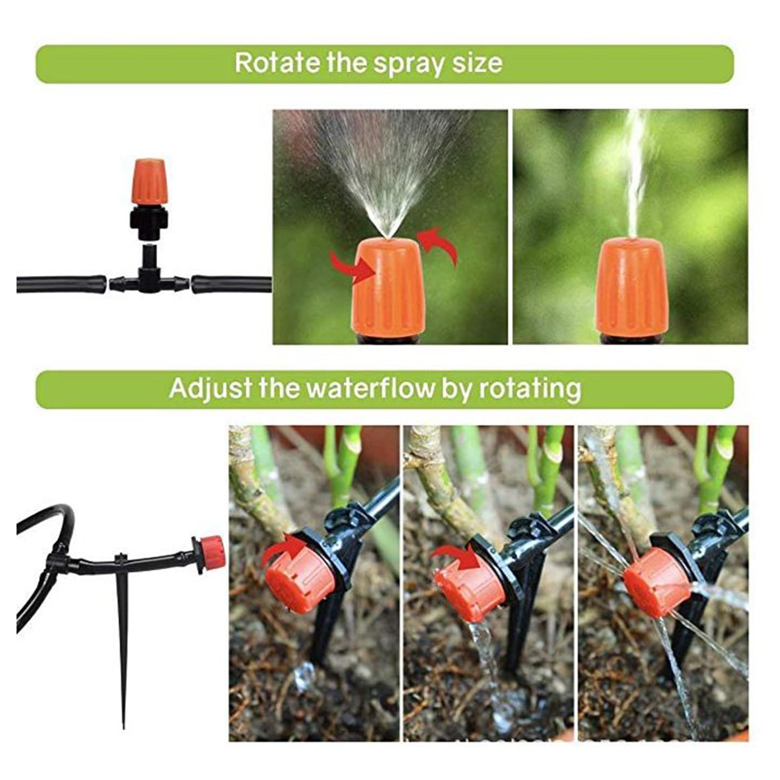 di Irrigazione da Giardino Irrigazione regolabile completa | Kit di Irrigazione per Giardino per Orto Rialzato, Prato, Serra, Giardinieri e Proprietari di Casa