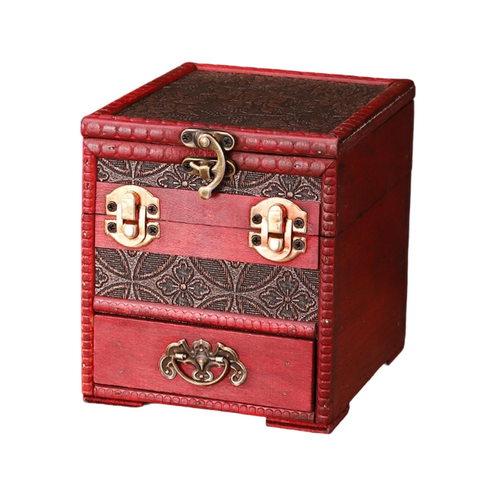 Kaeltsyn Wooden Jewelry Box with Glass Cap, Multiple Compartments Stylish Desktop Organizers