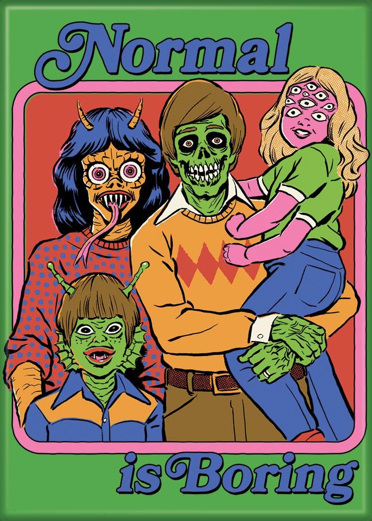 Ata-Boy Steven Rhodes Normal is Boring 2.5" X 3.5" Magnets for Refrigerators and Lockers  Ata-Boy Steven Rhodes Caring for Your Hell Hound 2.5" X 3.5" Magnets for Refrigerators and Lockers