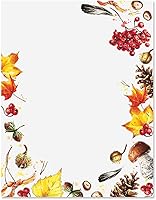 Vista 12 de Current Papelería temática de otoño con hojas florecientes de otoño, para vacaciones, cartas de Acción de Gracias, notas escritas a mano, 25 hojas