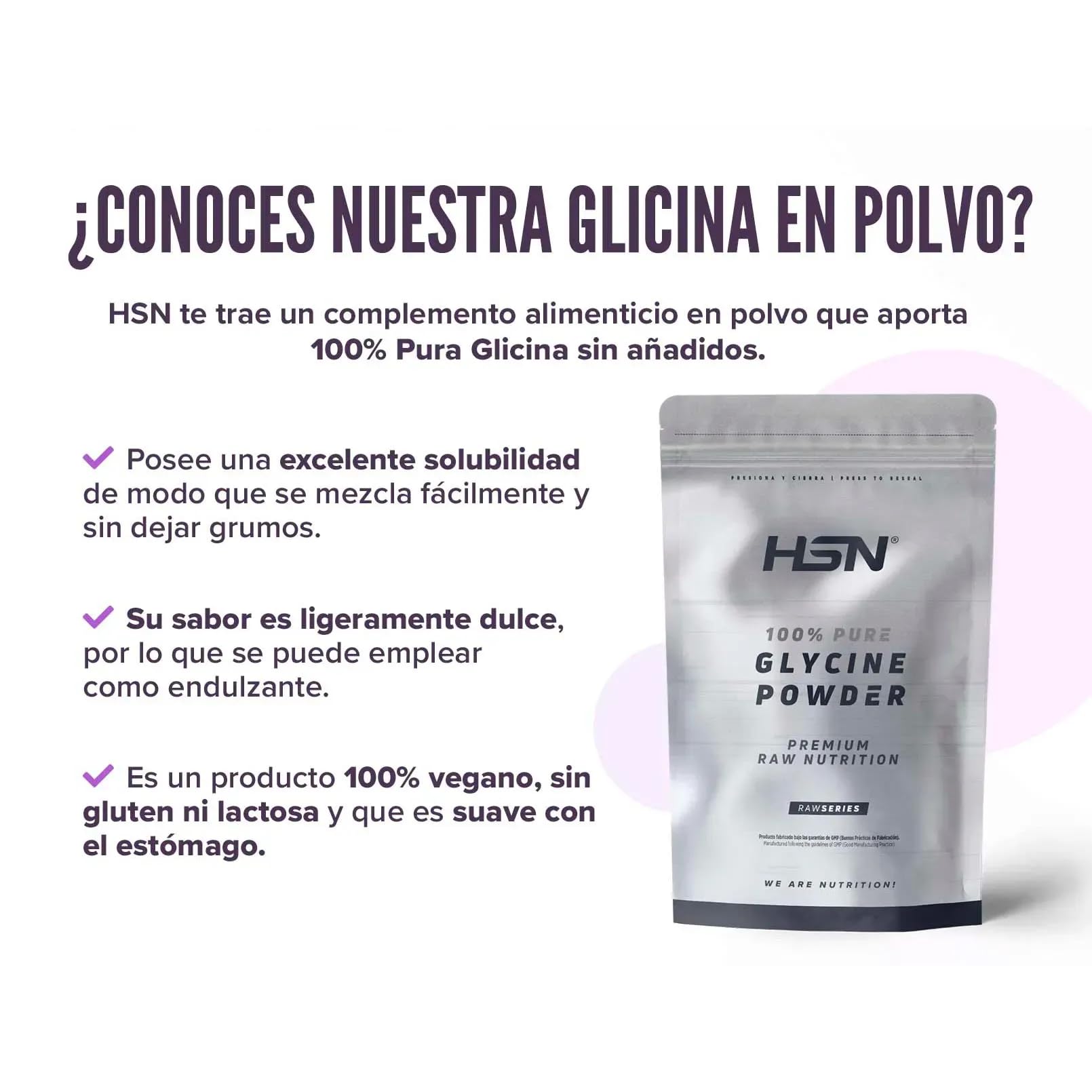 Glicina en Polvo 1Kg 100% Pura - Glycine Powder Sin Añadidos No-GMO Vegano Sin Gluten