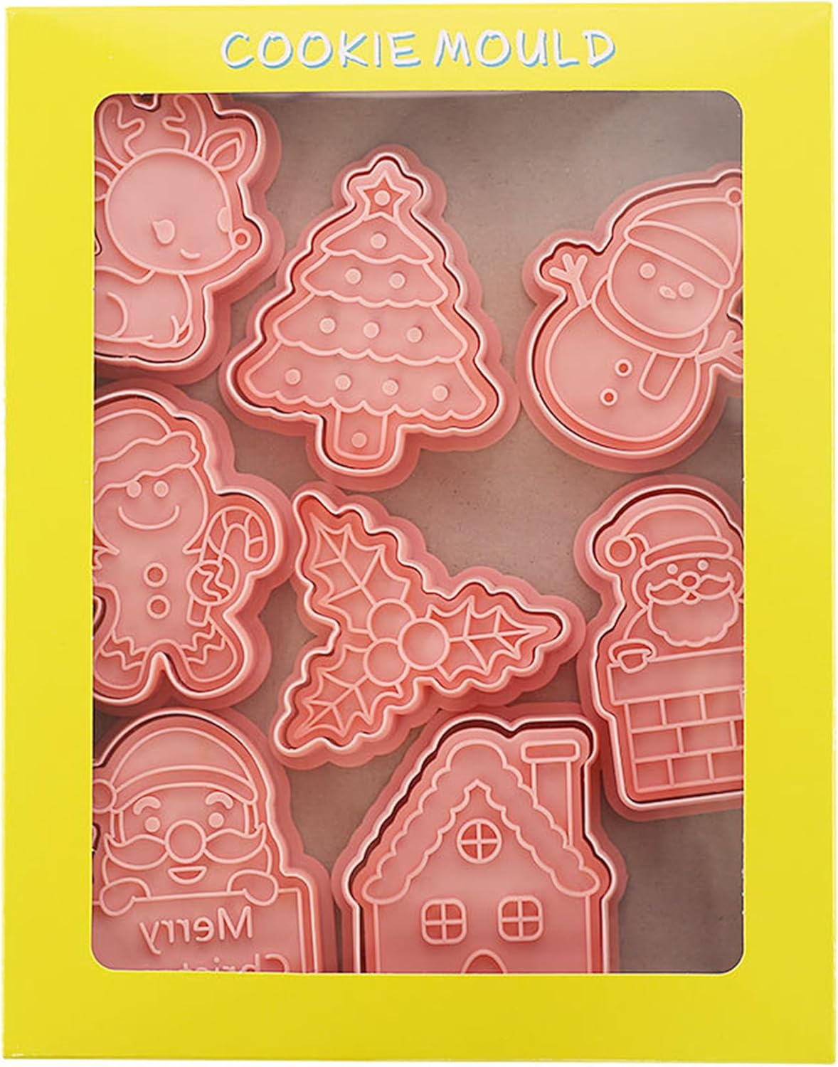 QYCX Christmas Cookie Cutters Christmas Cookie Cutters Set 3D Plastic