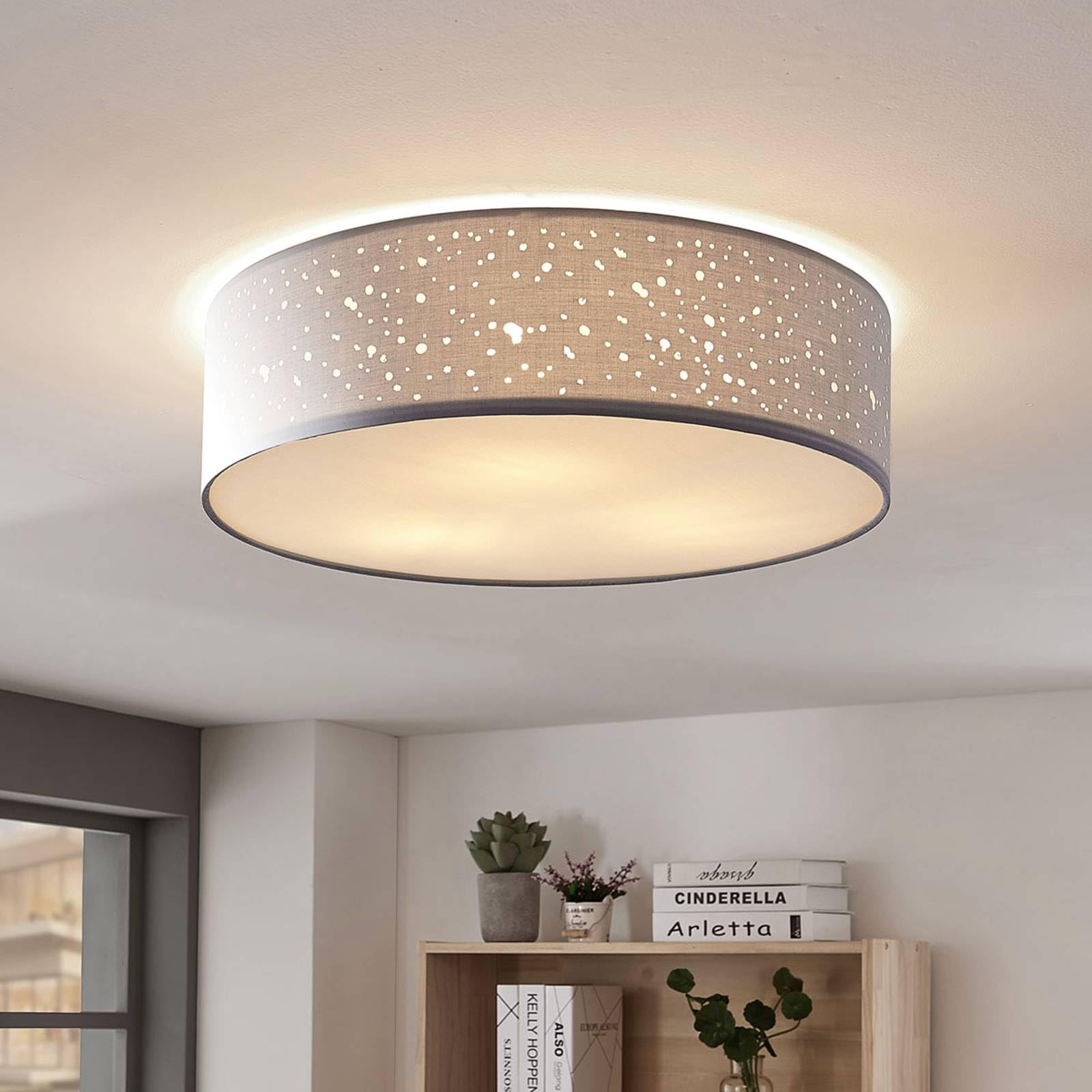 Lindby Plafoniera Hildur, 25 cm, grigio fumo, vetro Lindby Plafoniera Hildur, 25 cm, grigio fumo, vetro