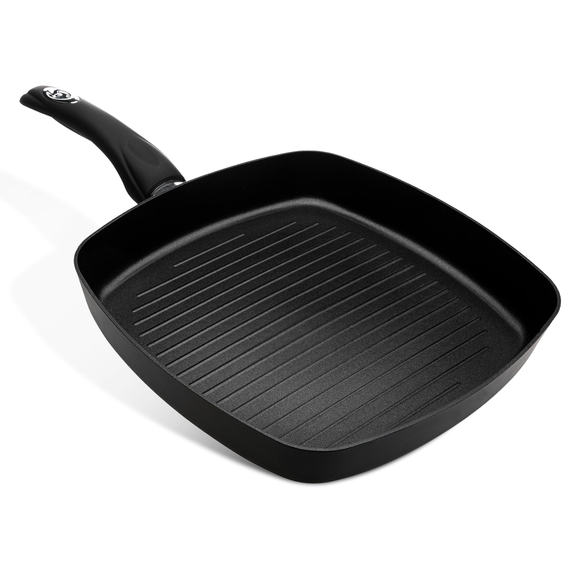 Premium Square Grill Pan – Non Stick Induction Griddle Pan | Even Heat, Easy Clean, Aluminium Build | 28cm Stovetop Grill Pan for Steak Vegetables Gas Electric Hobs