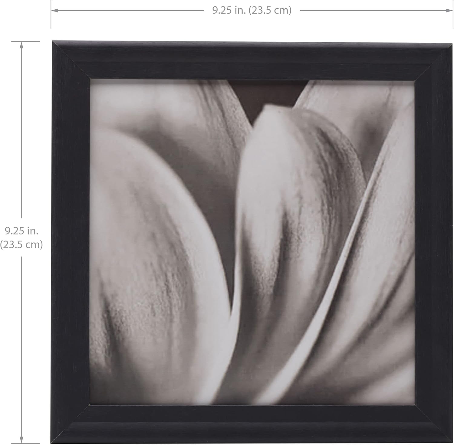 MELANNCO Set of Nine 9.25 x 9.25 Inch Black Wood Photo Frames to Hold 8x8 Photo, Includes 18 Adhesive Strips for Hanging