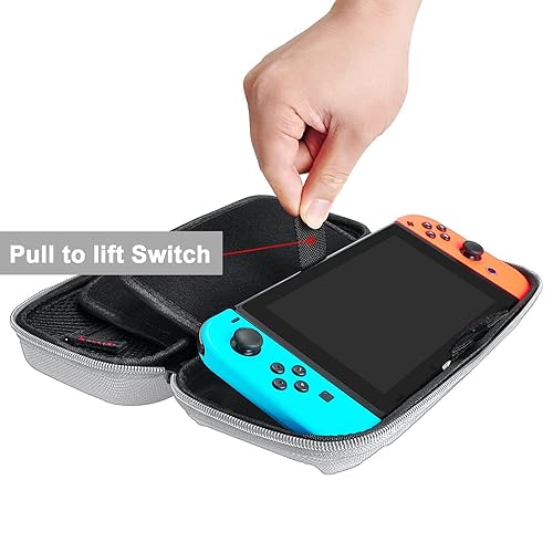 Miniatura 3 de daydayup Funda de transporte para Nintendo SwitchSwitch OLED - Funda de viaje portátil rígida de protección gris para consola y accesorios