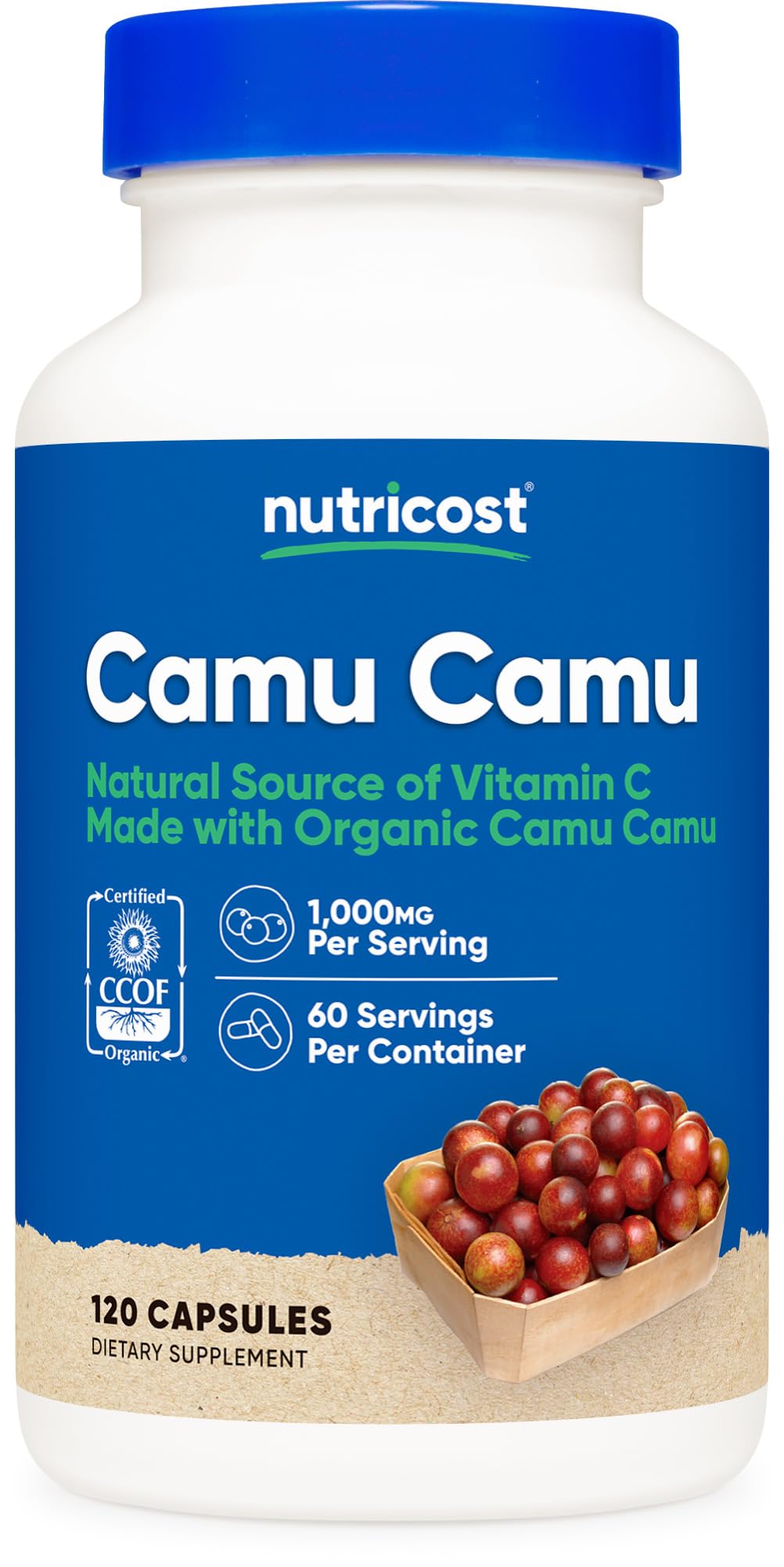 Nutricost Organic Camu Camu 1000mg, 120 Capsule - Non-GMO, Gluten Free, Certified Made with Organic by CCOF