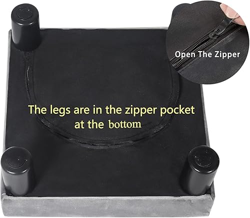 Miniatura 5 de Joveco Reposapiés otomano pequeño de 15 pulgadas, reposapiés tapizados y otomanos, reposapiés pequeño para camas altas, ligero y portátil (gris)