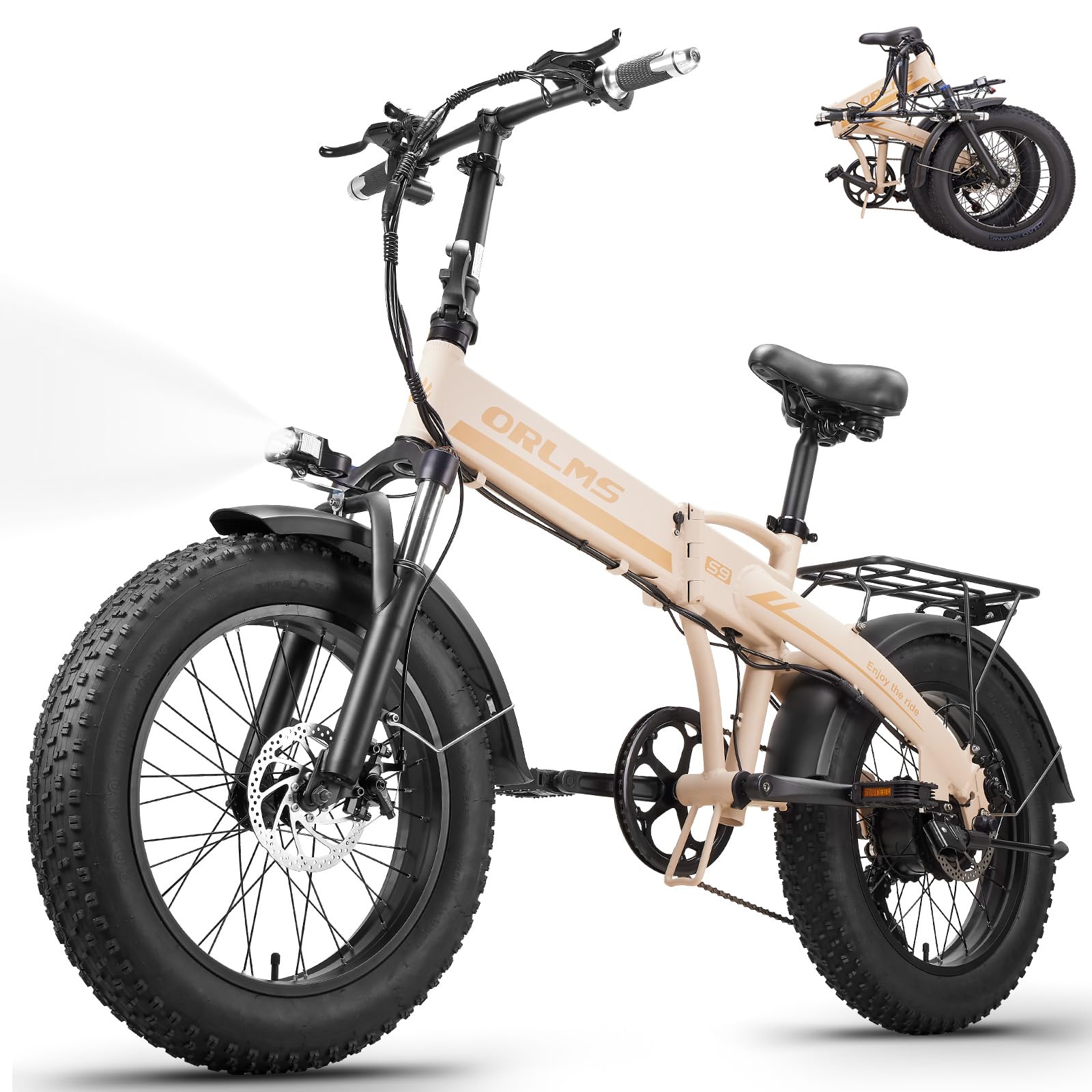 S9 Vélo électrique Pliable, pneus Tout-Terrain 20 x 4,0 Pouces, autonomie Longue 125 km, 7 Vitesses, vélo électrique Adulte Homme et Femme