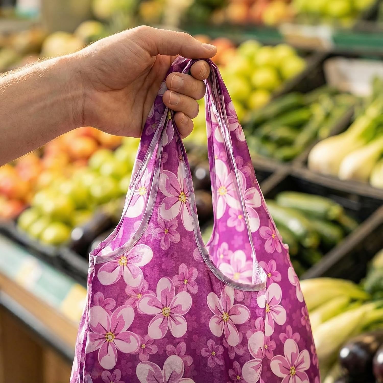 Foldable Reusable Grocery Totes 46 Pack - Assorted Patterns, Waterproof Shopping Bags for Groceries, Strong Handles for Heavy Items, Compact Carry Storage for Travel, Picnic, Gift Ideas - Image 2