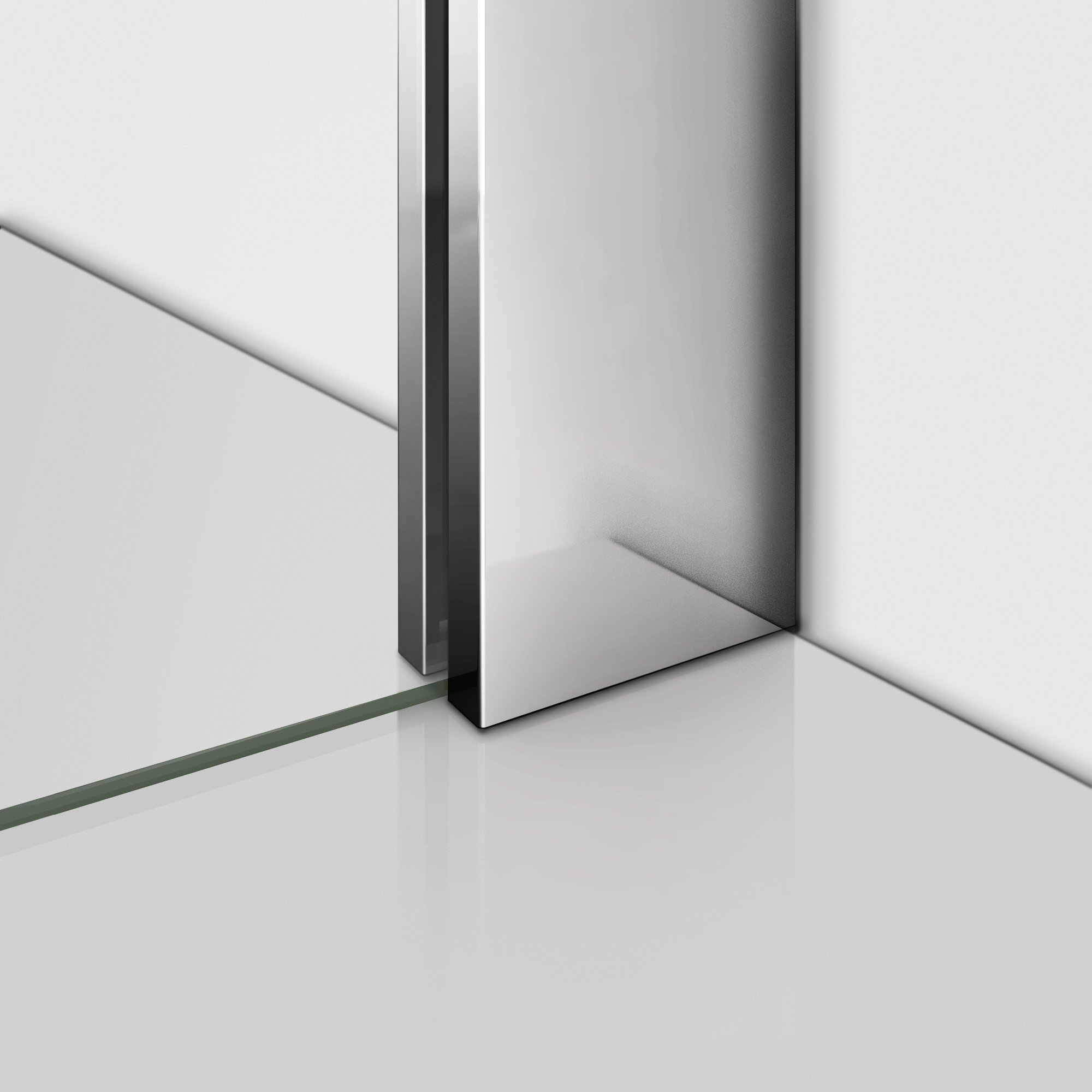 Paroi de douche 100x200cm verre anticalcaire cabine de douche à l'italienne avec barre de fixation 140 cm