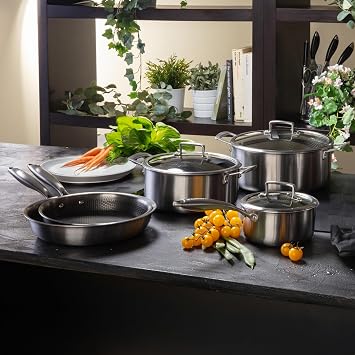 Cookware set of 8 pieces Tri - ply