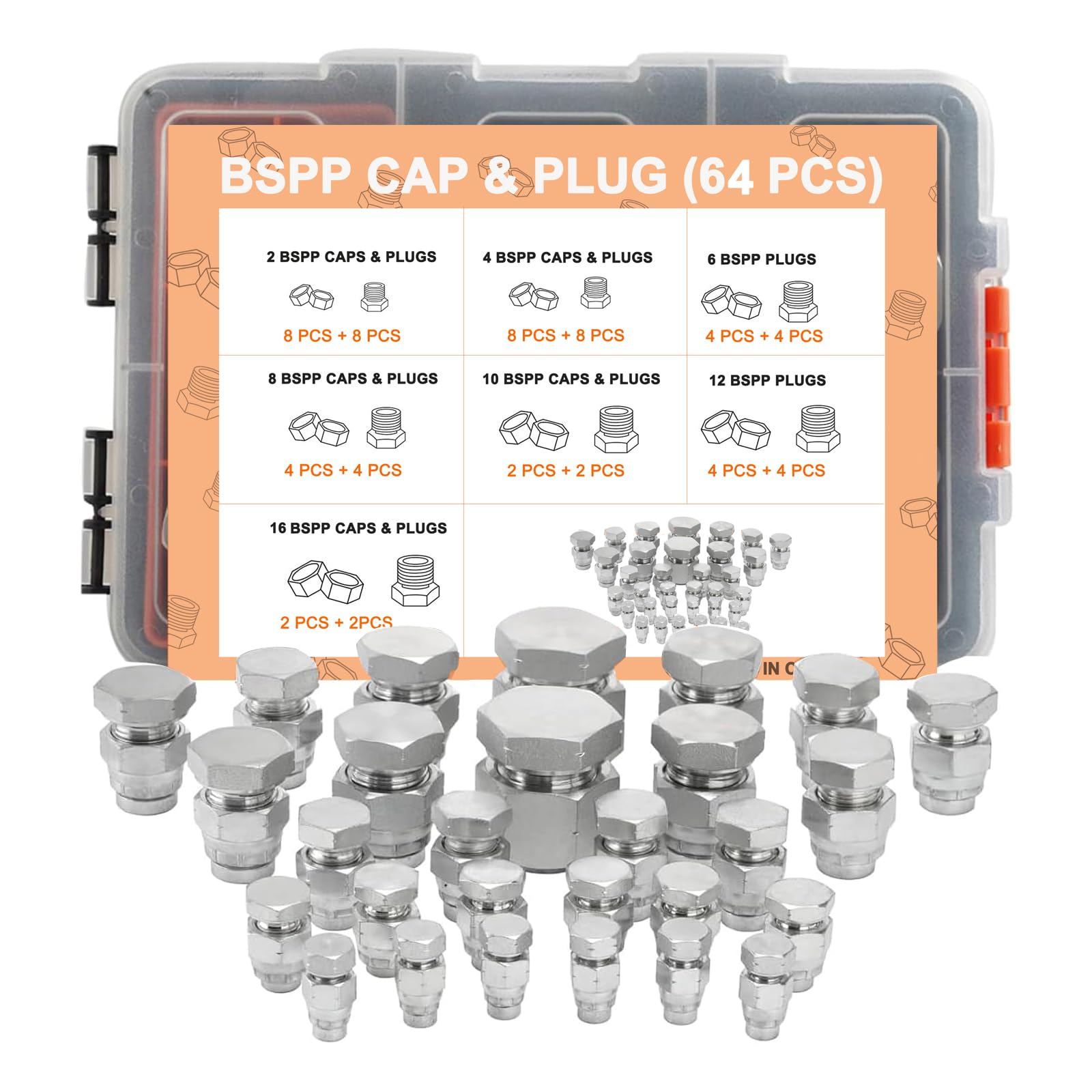 piping ICD6点セット Amazon.com: 64 Pcs BSPP Plug Kit Hose Tube and Pipe Set Hydraulic