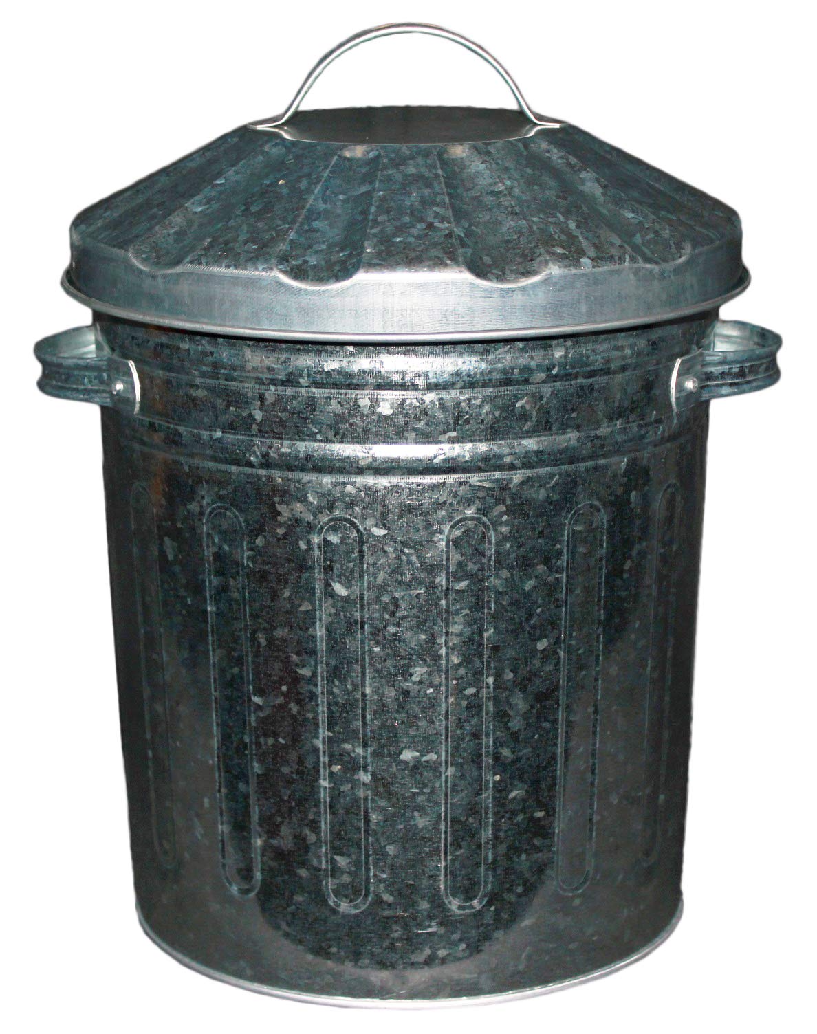 Muddy Hands Galvanised 15 Litre Small Metal Bin With Lid Recycling Rubbish Waste Paper Dustbin (Galvanised)