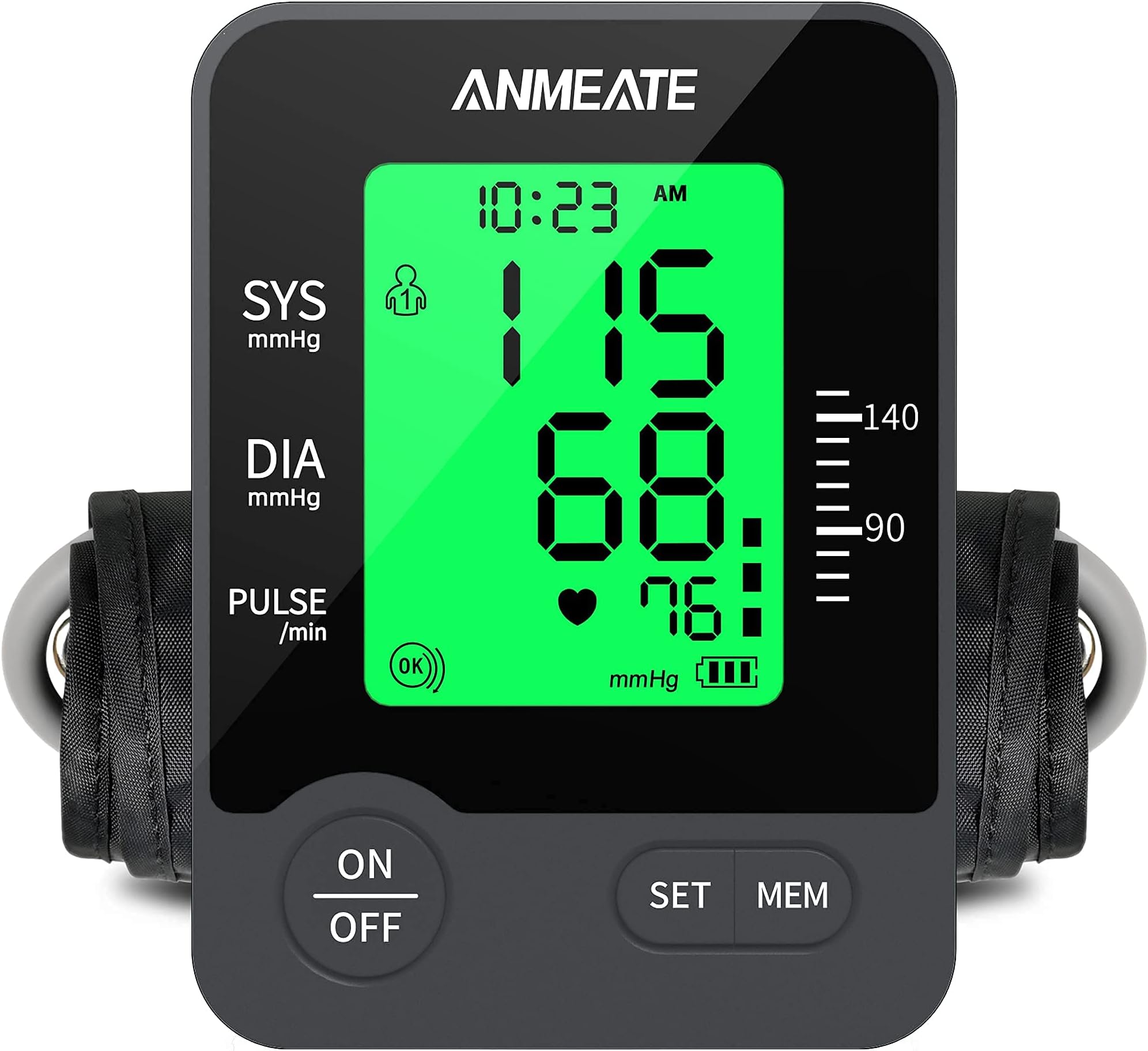 ANMEATE Blood Pressure Machine, Automatic Upper Arm BP