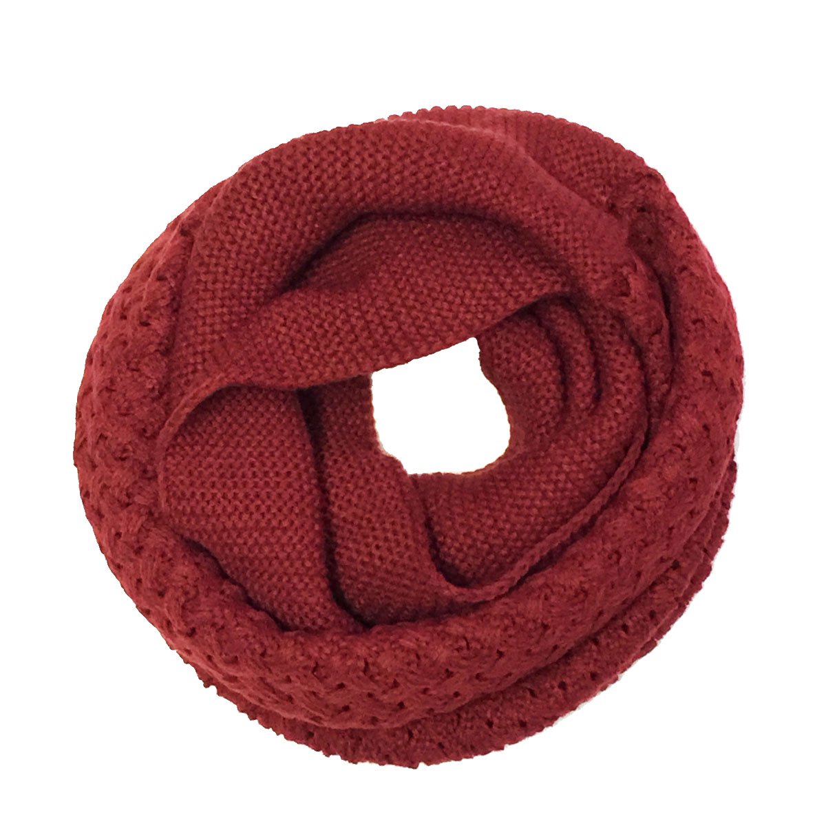 Wrapables Trendy Winter Warm Knit Infinity Scarf, Burgundy