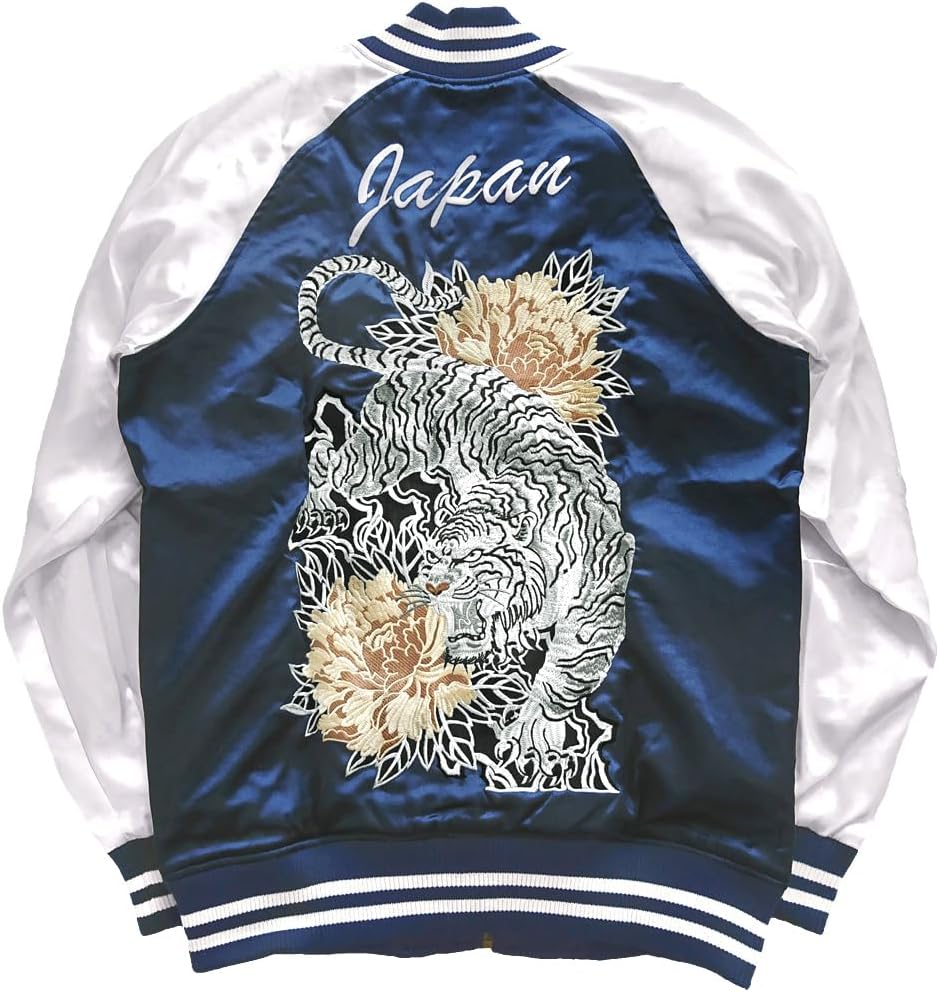 40s〜vintage スカジャン 日本地図 富士山 虎 鷹 龍 パチポケ テーラー