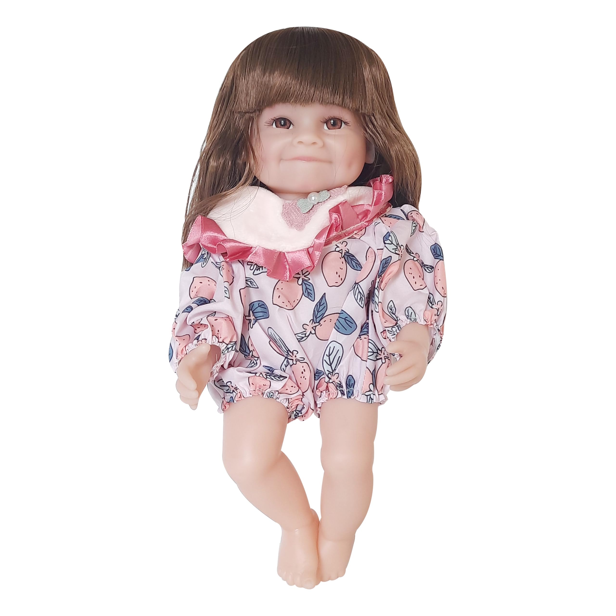 Himaja Little Shopee® | Imported Little Cute Silicone Reborn Girl Doll | Realistic Looking Eyes and Long Hairs | Size 30cm (Multicolor)