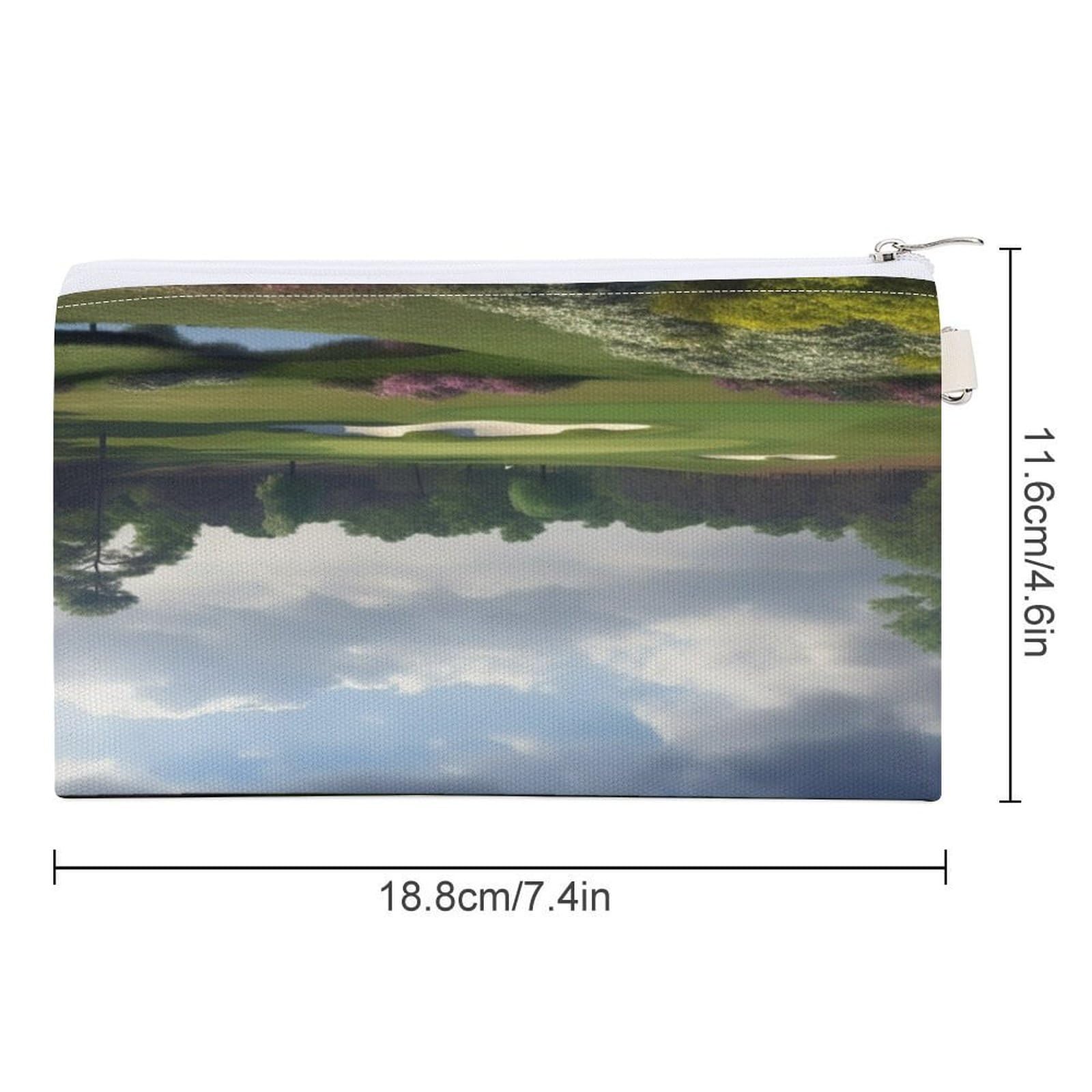 GPFVSJW Golf Course Canvas Wallet, Large Capacity Handbag Long Wallet Bi-Fold Wallet Change Purse Rfid Blocking Credit Card Holder Wallet for Women Men
