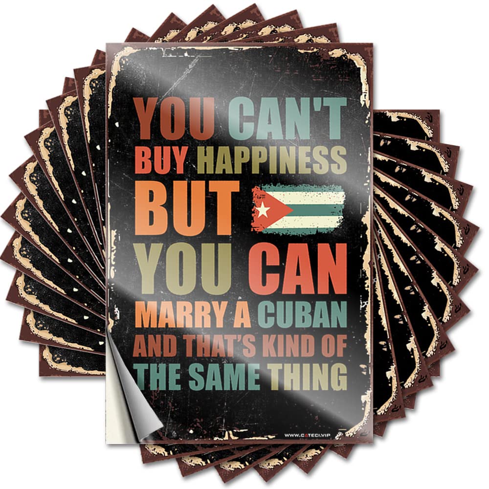 You Can't Buy Happiness But You Can Marry A Cuban Window Mini - Indie Lettering Sticker Self Adhesive Sticker(8X12CM)