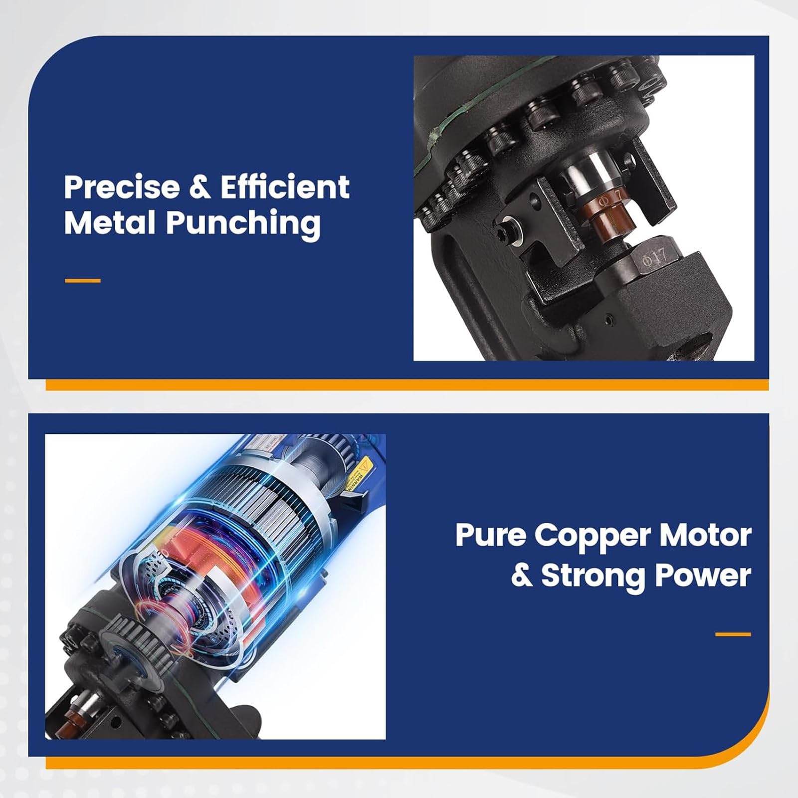 Perforadora hidráulica eléctrica, punzonadora hidráulica MHP-20 con 5 matrices (φ6,5-20,5 mm), velocidad de perforación: 2-3 segundos, posición precisa, for acero, hierro, aluminio
