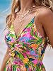 Vestido largo con estampado floral, escote en V torcido, sin mangas, casual para mujer 3