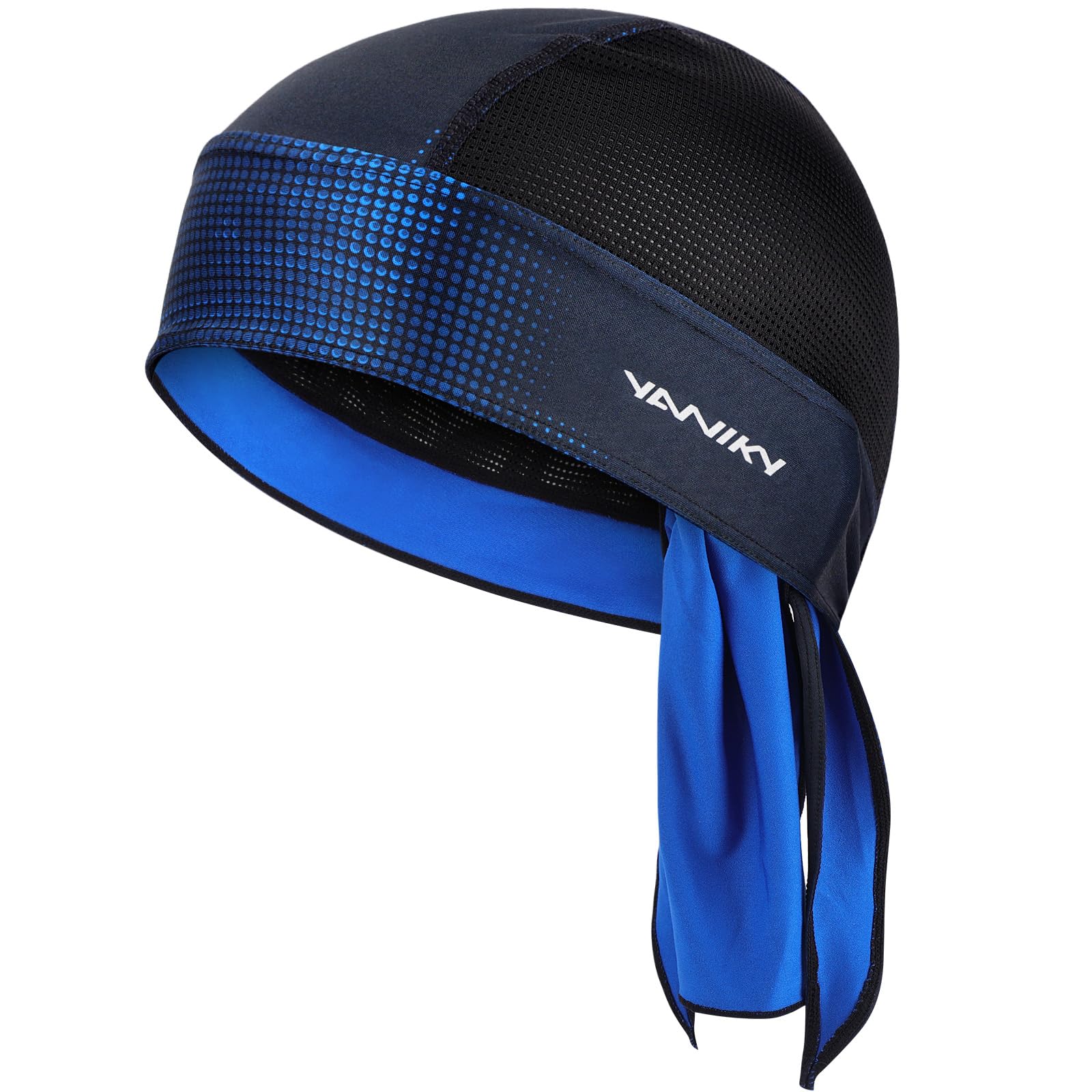 YANIKY Bandanas Skull Caps for Men, Women Skull Cap Helmet Liner, Summer Cycling Hat, Durags for Men, Motorcycle Bandana Sweat Wicking Dew Rags for Sport Travel Running Fitness (Blue)